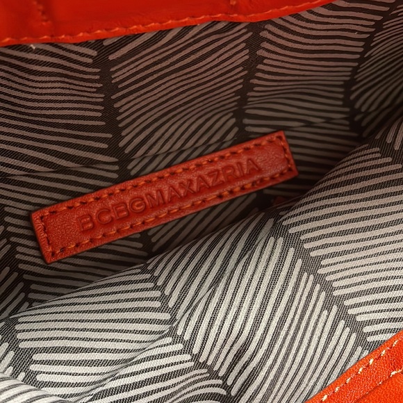 BCBGMaxAzria Red Orange Leather Clutch - Picture 4 of 5